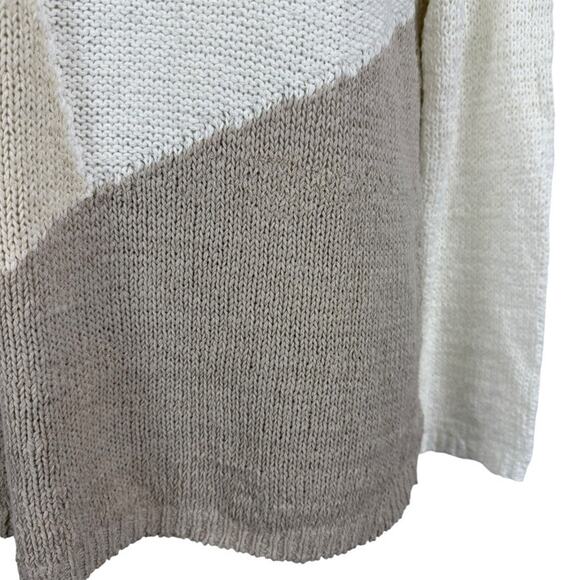 J Jill Pure Neutral White Beige Open Knit Long Sleeve Pullover Sweater sz P S - Picture 7 of 16